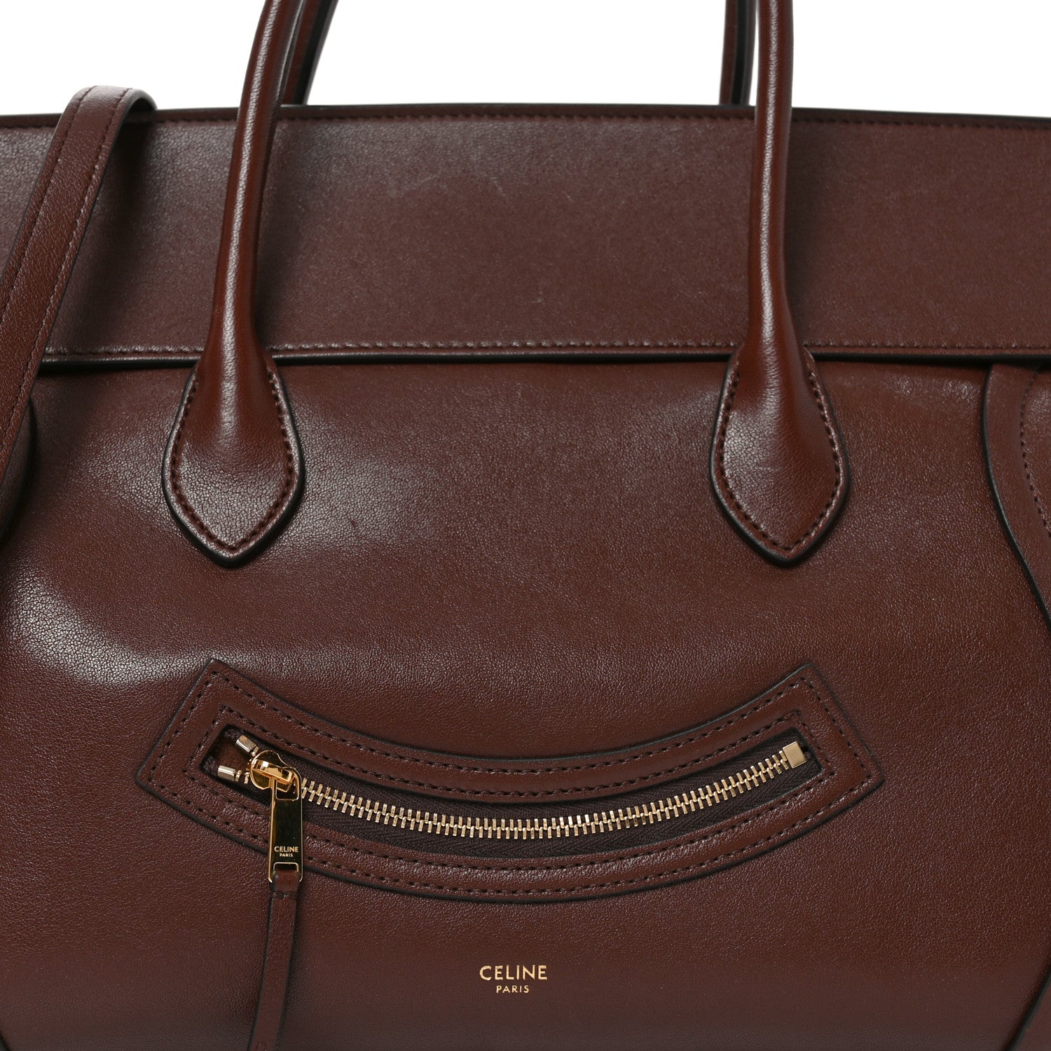 Celine Supple Shiny Lambskin Medium Smiling New Luggage Brick 7 of 9