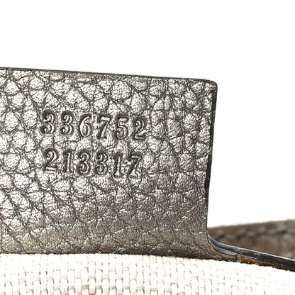 Gucci Metallic Pebbled Calfskin Medium Soho Flap Crossbody Golden Beige 7 of 9