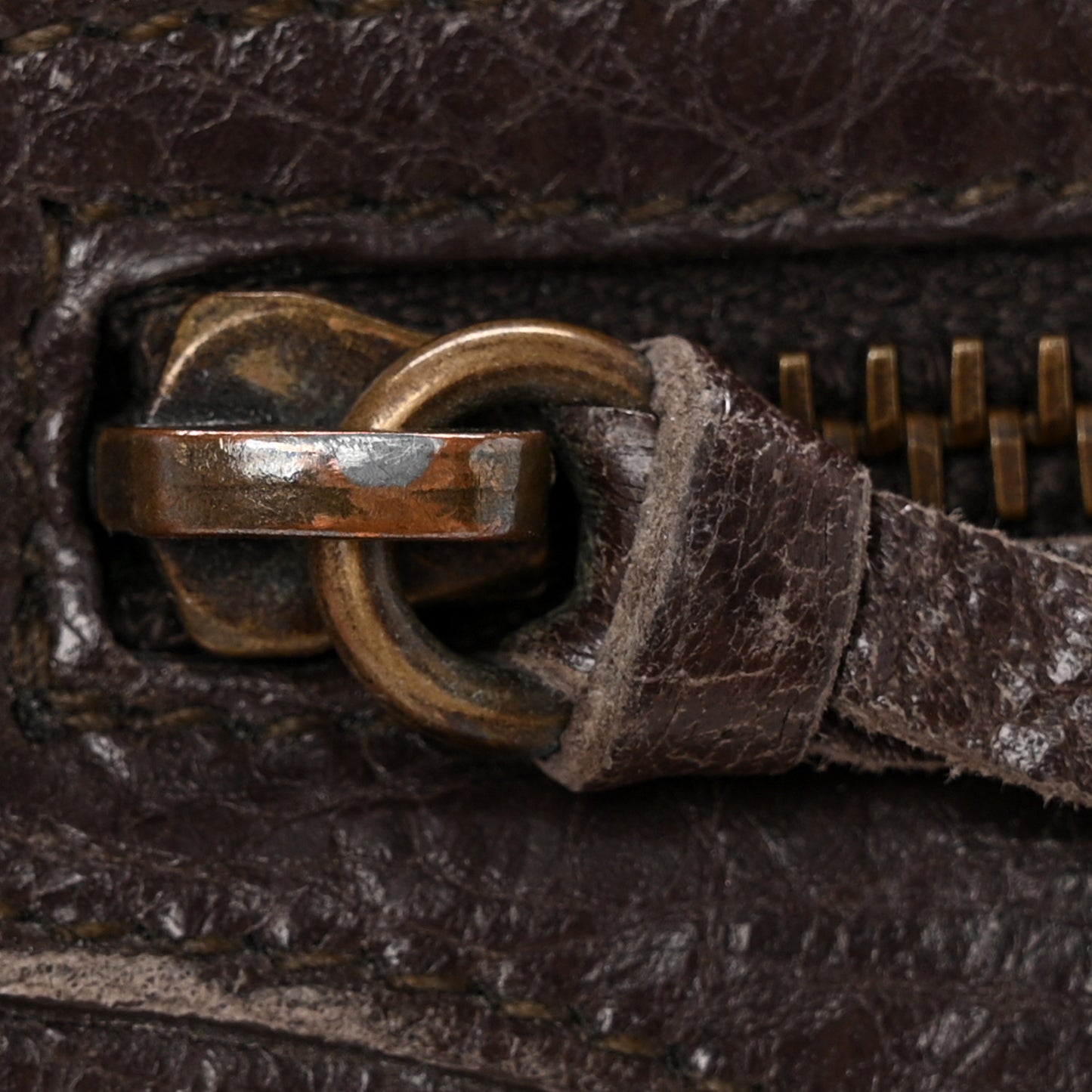 Agneau Classic Hardware Money Wallet Brown