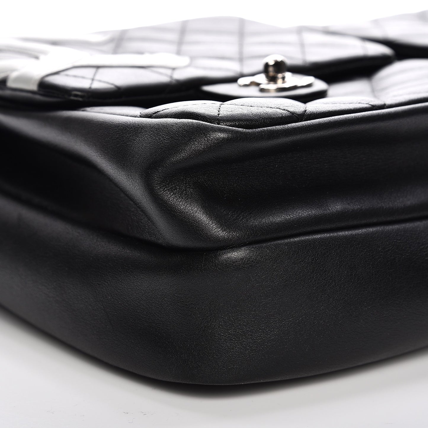 Calfskin Quilted Cambon Multipocket Top Handle Bag Black