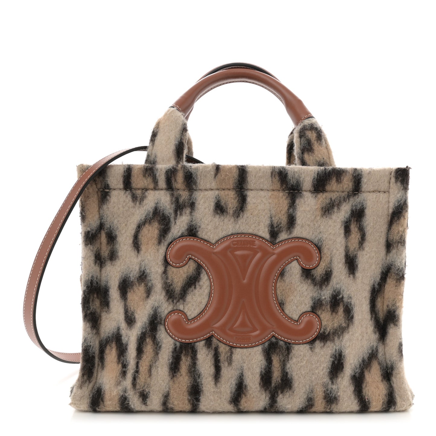 Textile Canvas Triomphe Small Cabas Thais Leopard