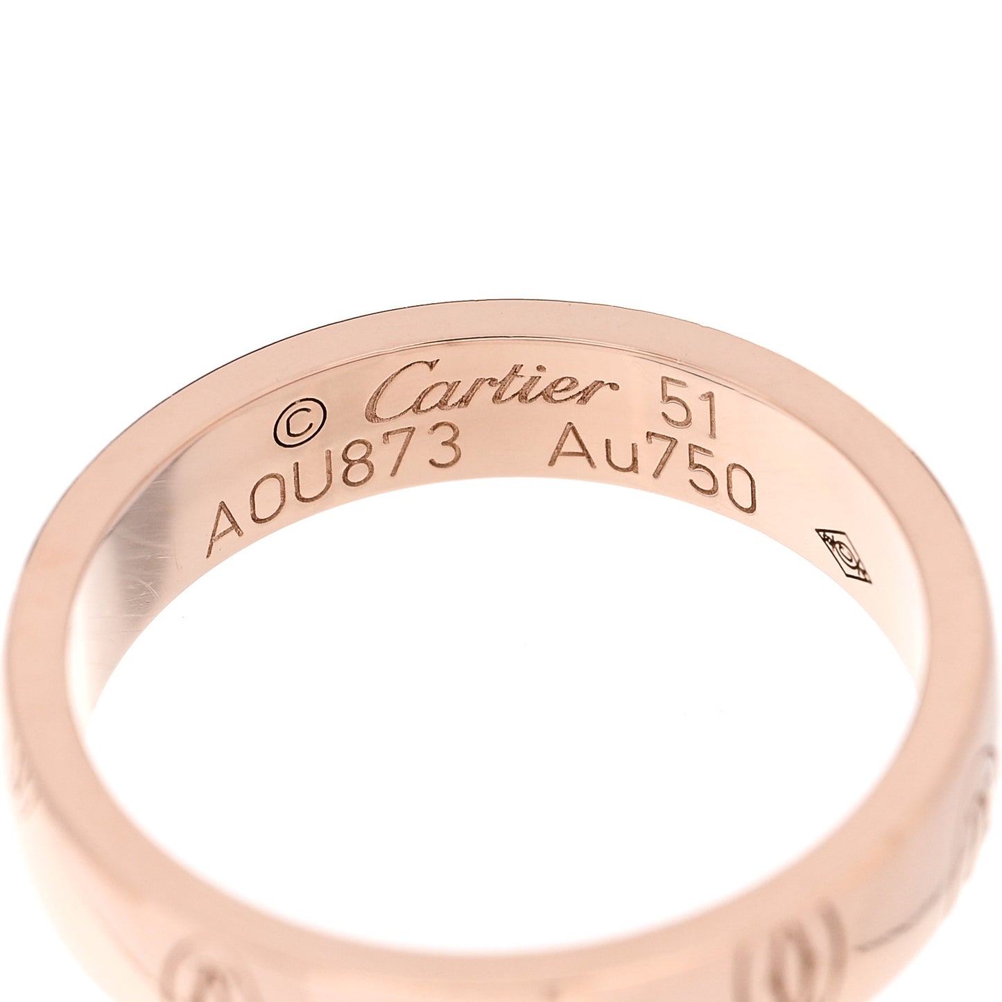 18K Pink Gold 4mm Happy Birthday Band Ring 51 5.75