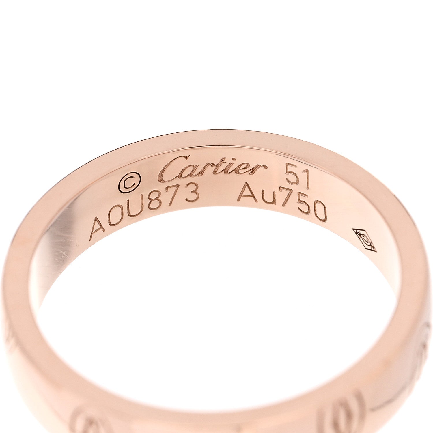 Cartier 18K Pink Gold 4mm Happy Birthday Band Ring 51 5.75 4 of 5