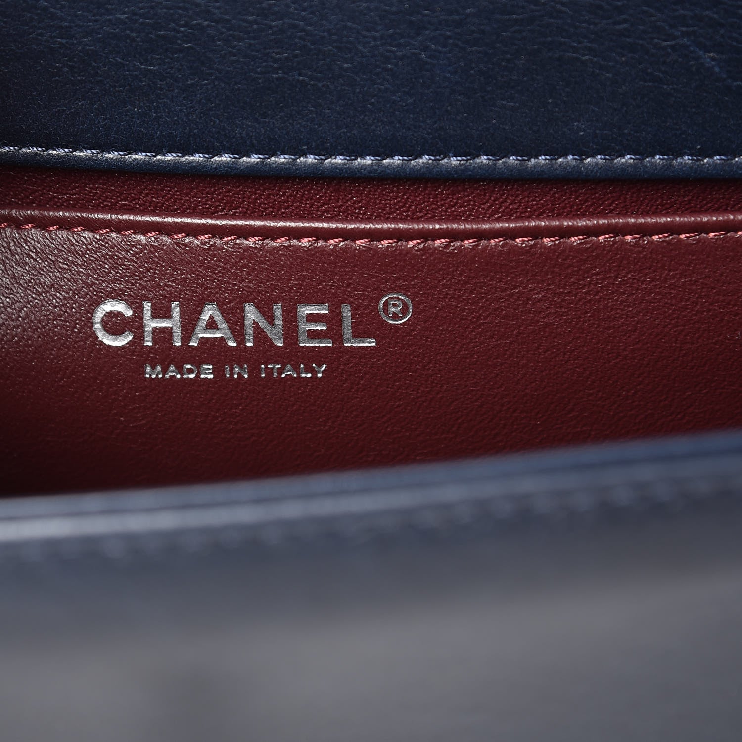 Chanel Calfskin Embossed Medium Paris Salzburg Boy Flap Navy 6 of 10
