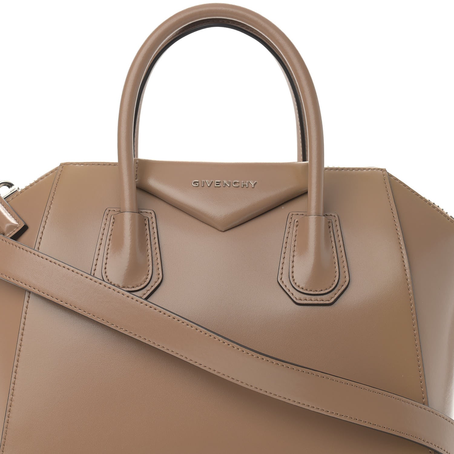 Givenchy Shiny Lord Calfskin Small Antigona Dark Beige 8 of 15