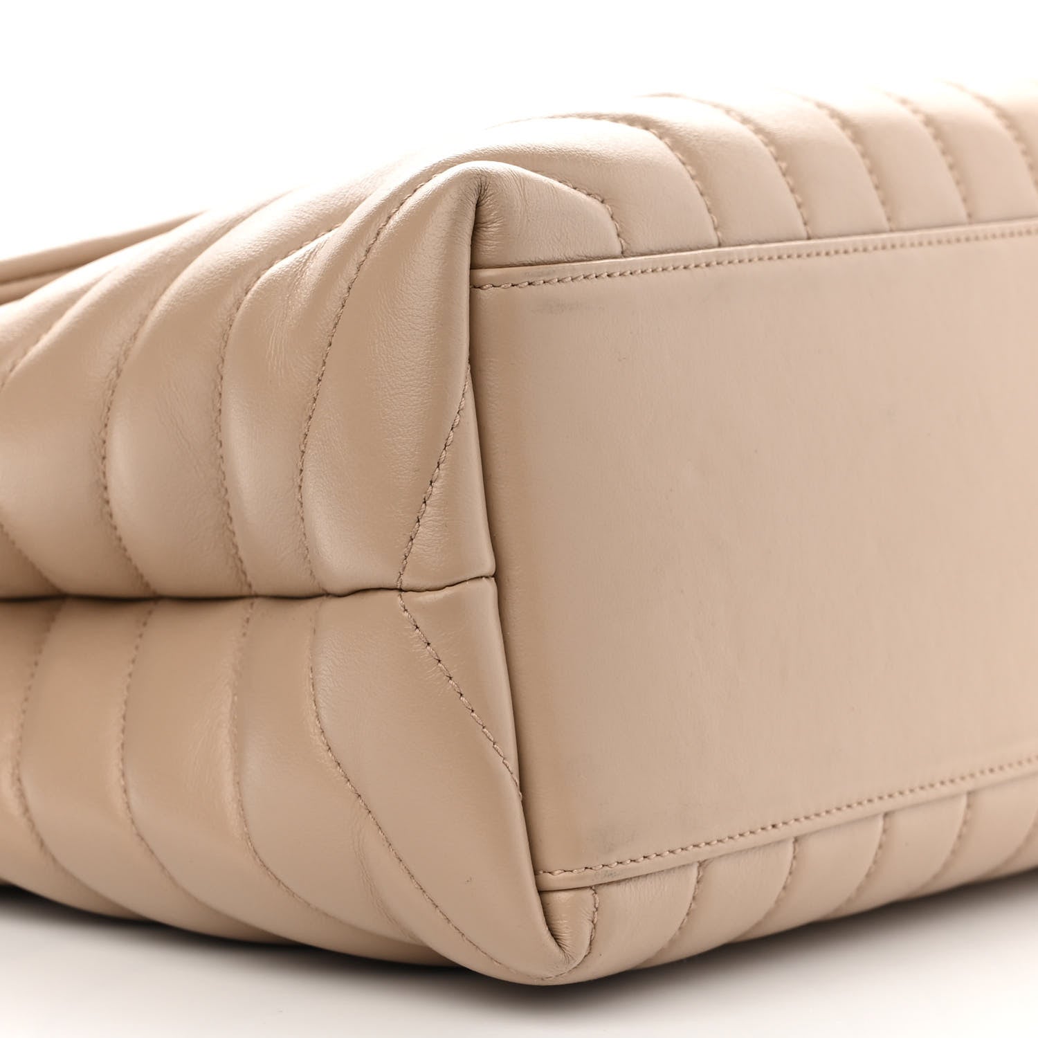 Saint Laurent Calfskin Y Quilted Monogram Medium Loulou Chain Satchel Dark Beige 8 of 15