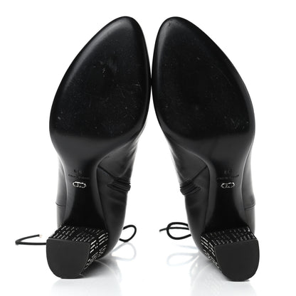 Christian Dior Calfskin Studded Stellar Ankle Boots 39 Black 4 of 4