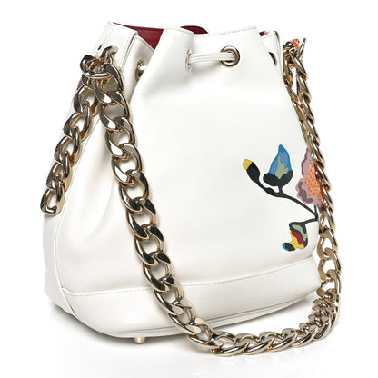 Christian Dior Calfskin Snakeskin Paradise Bubble Bucket Bag White Multicolor 3 of 9