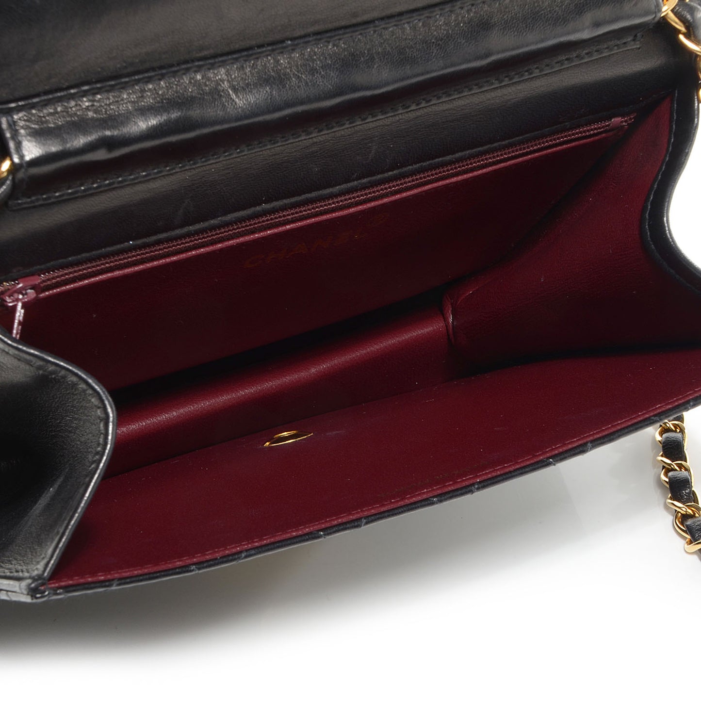 Quilted Lambskin Small Single Flap Black