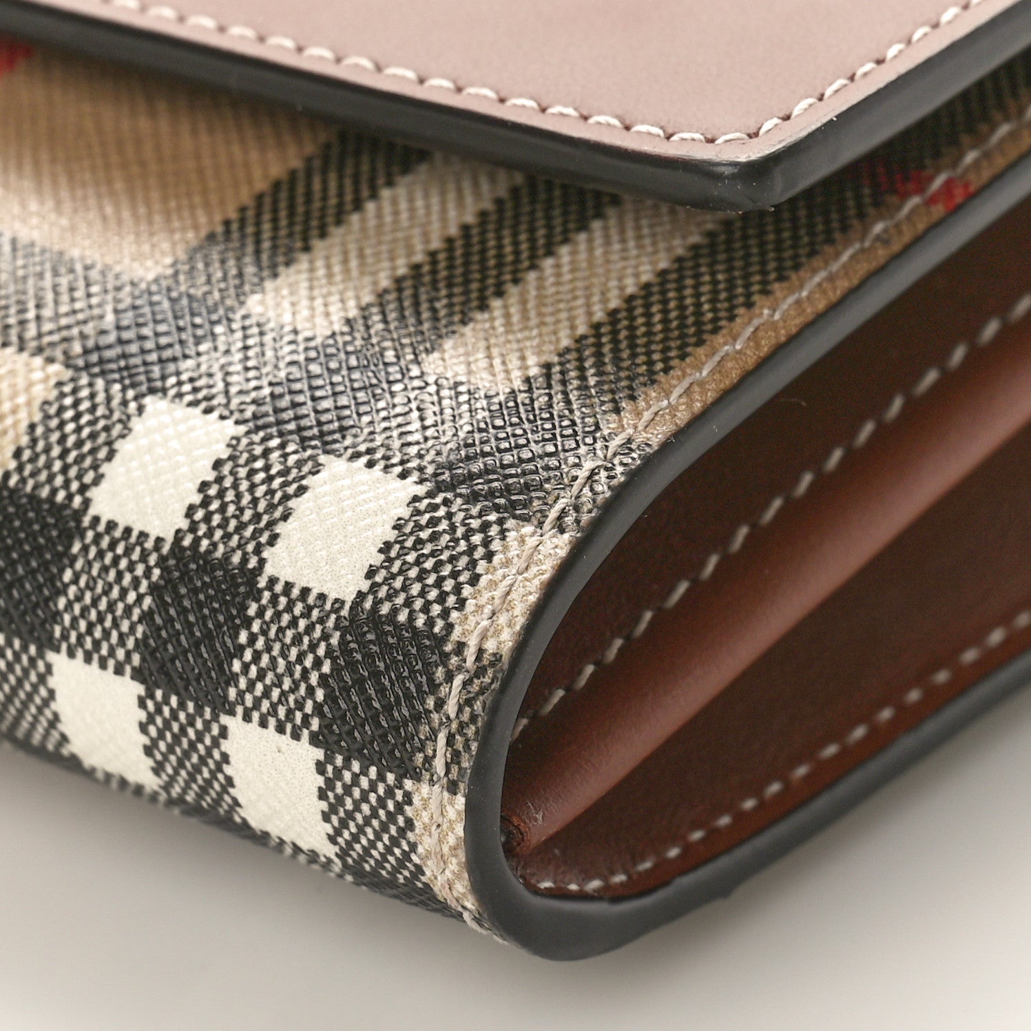 Burberry Calfskin Vintage Check Hannah Wallet with Detachable Strap Archive Beige Tan 10 of 10