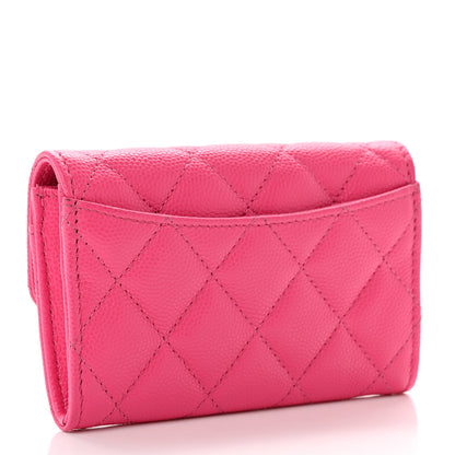 Chanel Caviar Quilted Flap Card Holder Wallet Pink 3 of 7