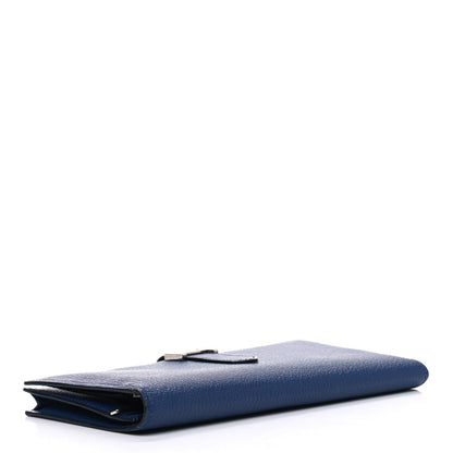 Hermes Chevre Mysore Bearn Gusset Wallet Bleu Thalassa 3 of 14