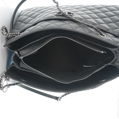 Chanel Calfskin Quilted Frame In Chain Tote Black 5 of 9