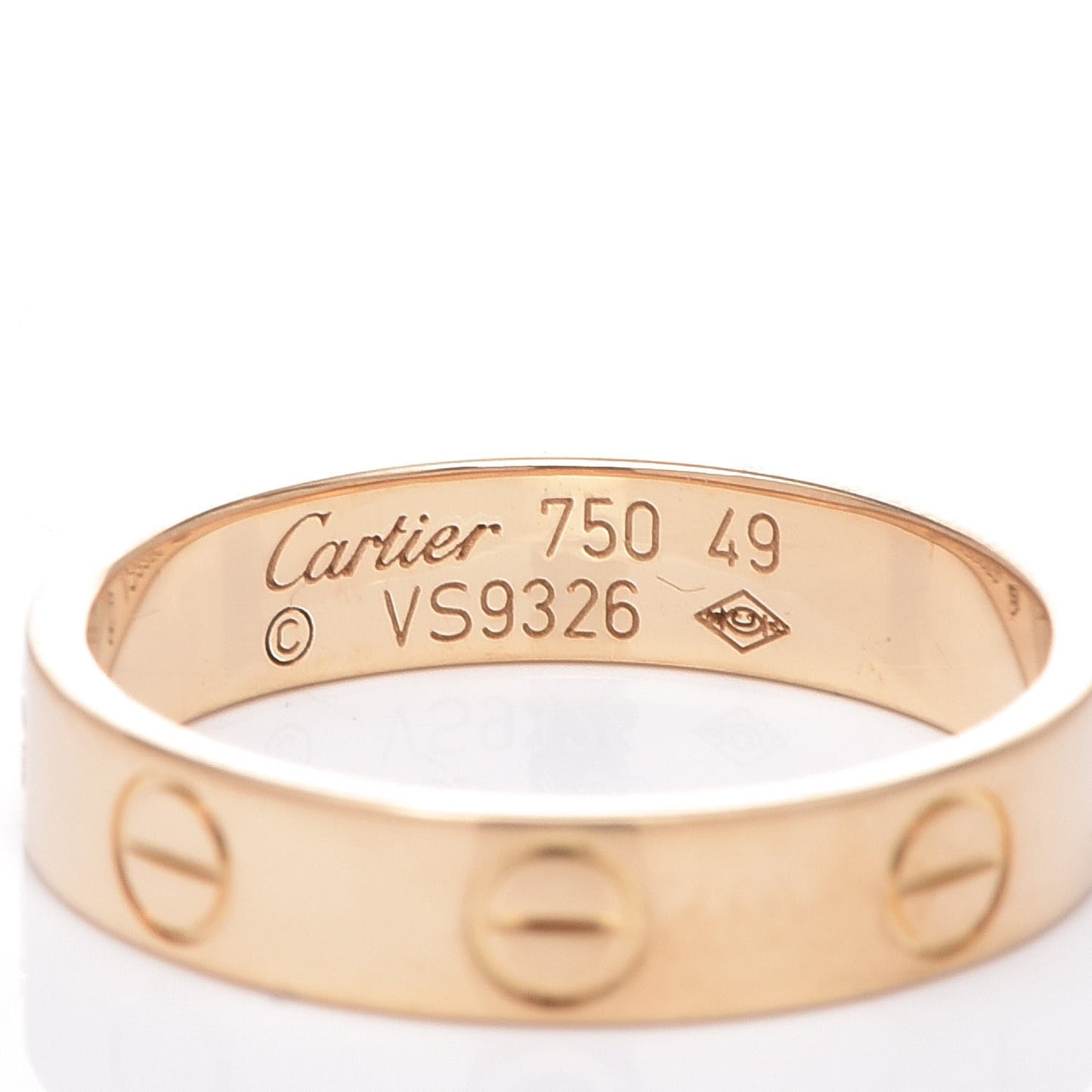 18K Yellow Gold 3.5mm LOVE Wedding Band Ring 49 4.75