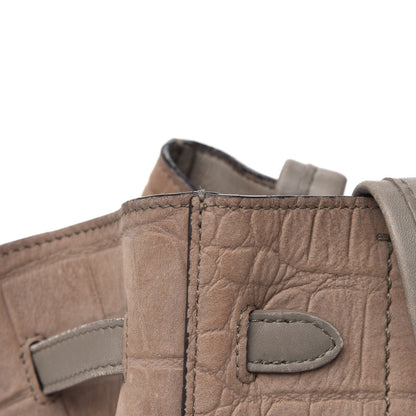 Celine Crocodile Embossed Nubuck Small Belt Cabas Phantom Beige 28 of 33