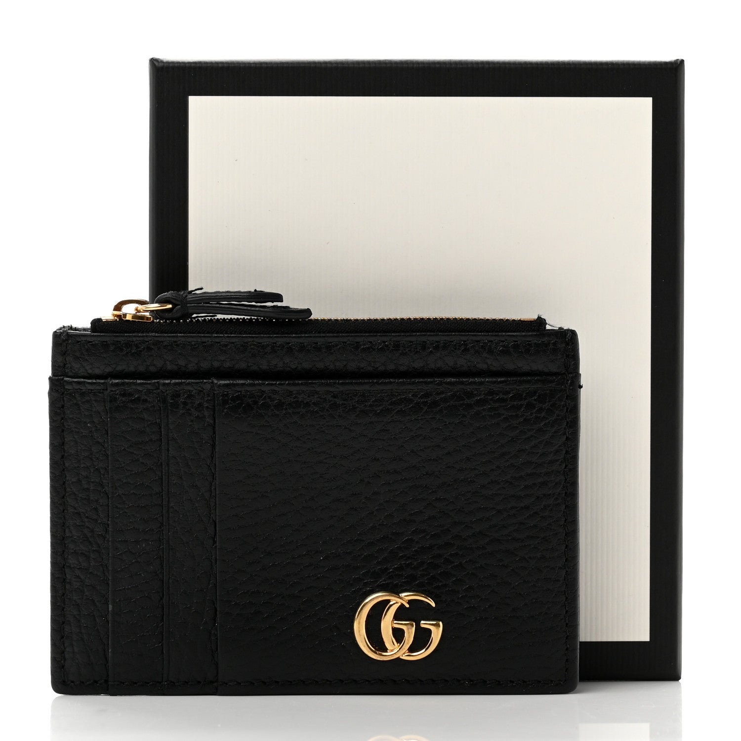 Gucci Dollar Calfskin GG Marmont Coin Case Card Holder Black 8 of 8