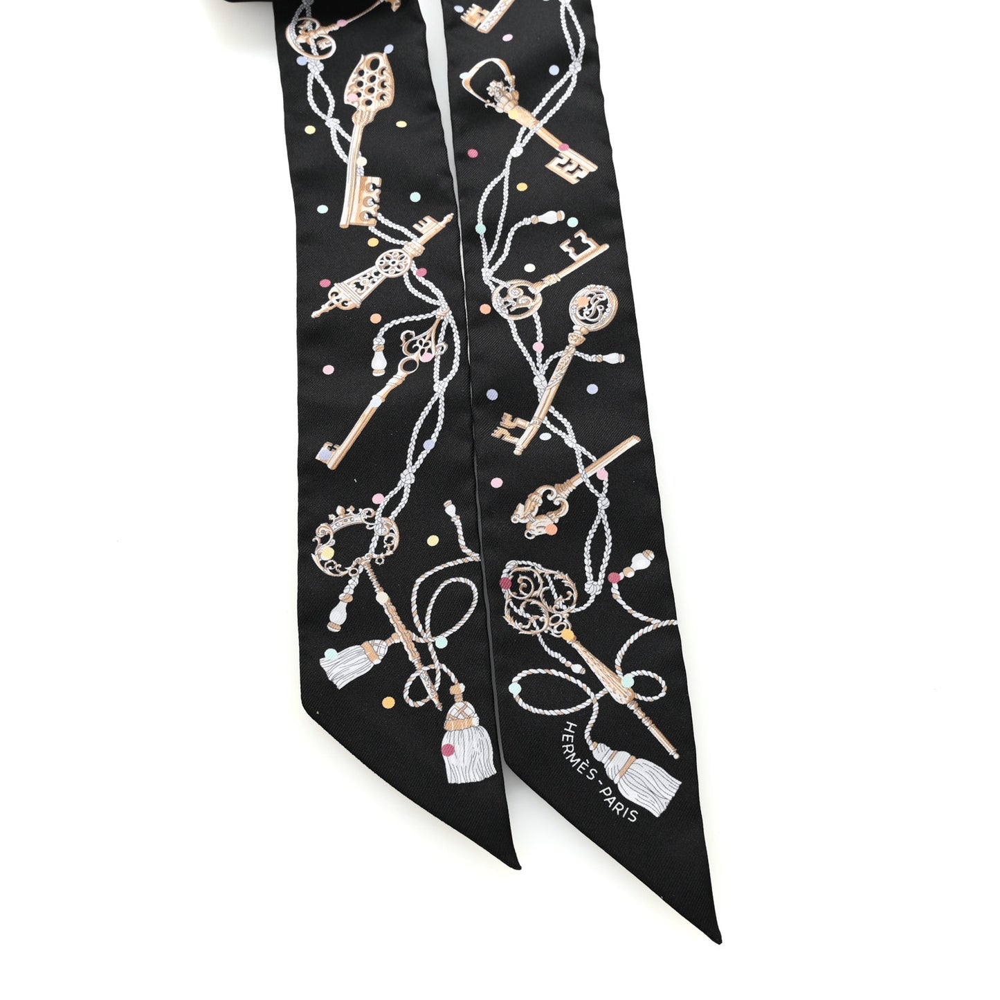 Silk Les Cles A Pois Twilly Black Beige Rose Multicolor