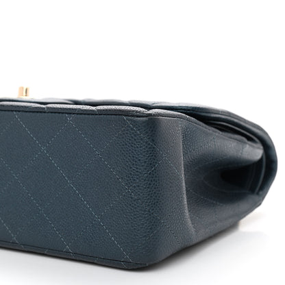Chanel Metallic Caviar Quilted Jumbo Double Flap Dark Blue 10 of 10
