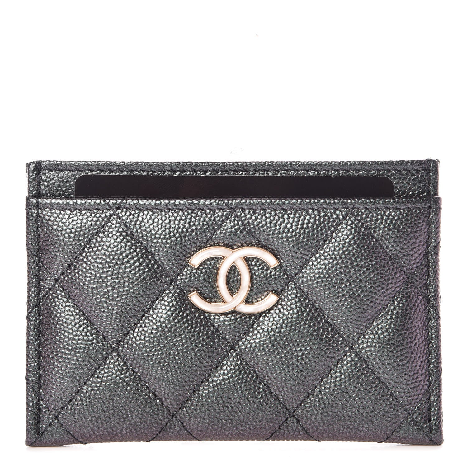 Chanel Iridescent Caviar Quilted Card Holder Black 1 of 9