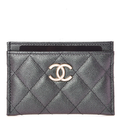 Chanel Iridescent Caviar Quilted Card Holder Black 1 of 9