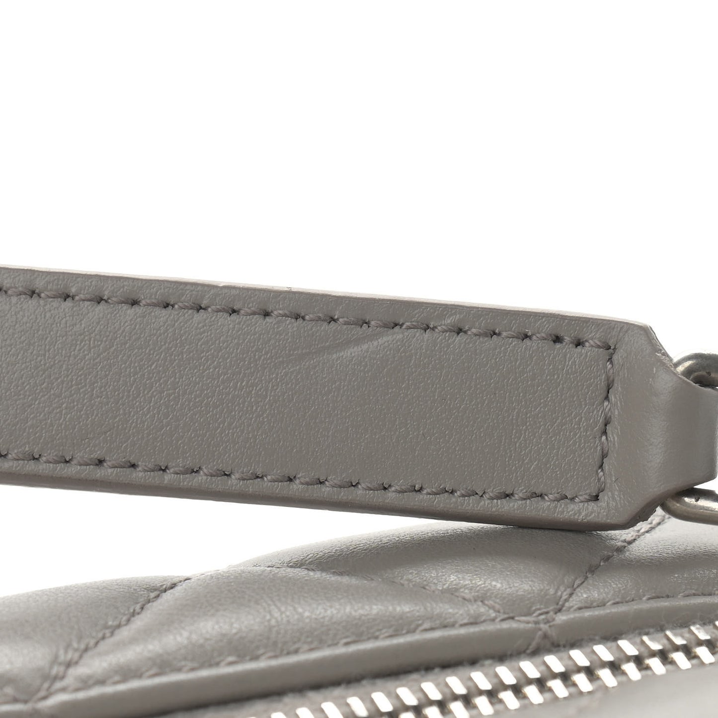 Calfskin Y Quilted Monogram Small Loulou Bowling Bag Light Gray