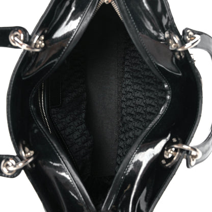 Christian Dior Patent Cannage Large Lady Dior Black 4 of 11