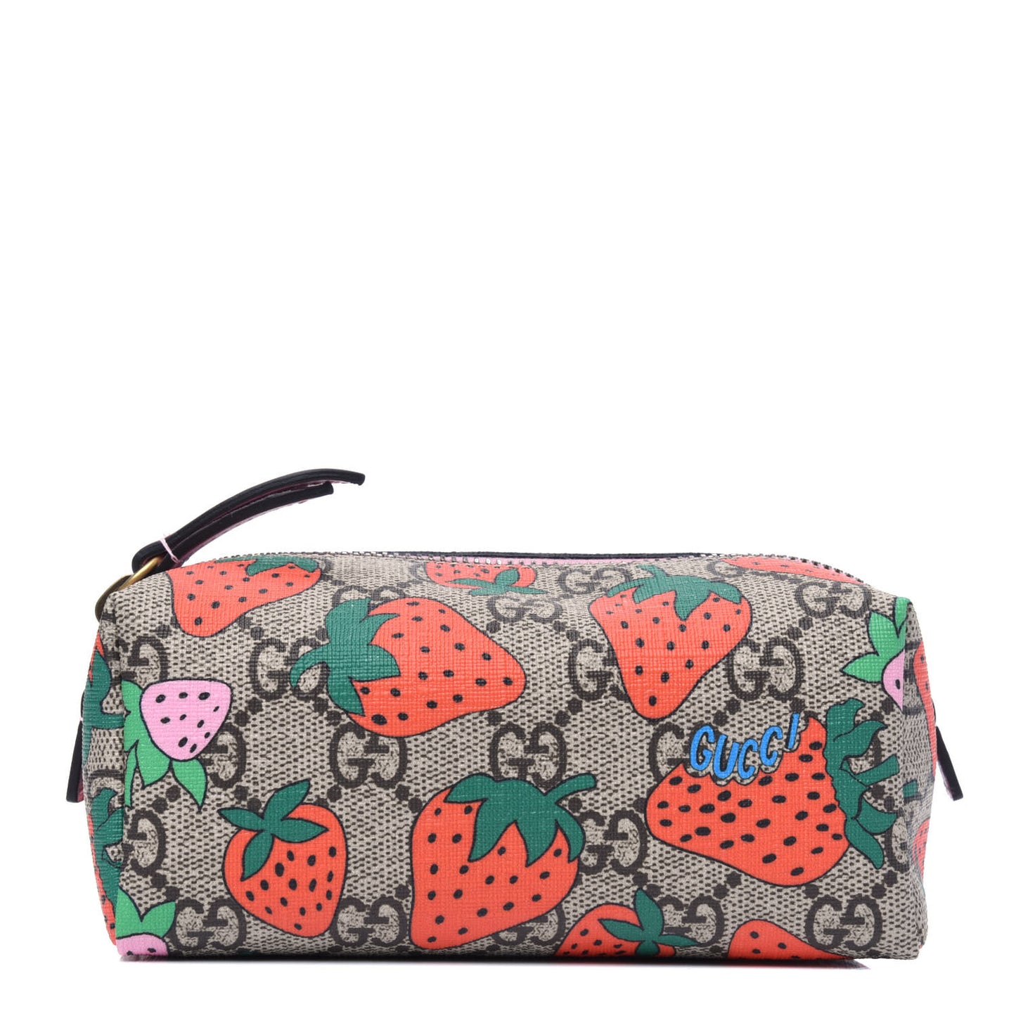 GG Supreme Monogram Strawberry Cosmetic Case