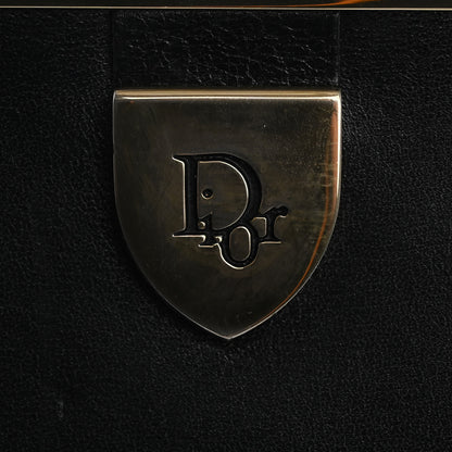 Christian Dior Calfskin Metal Frame Clutch Black 10 of 13