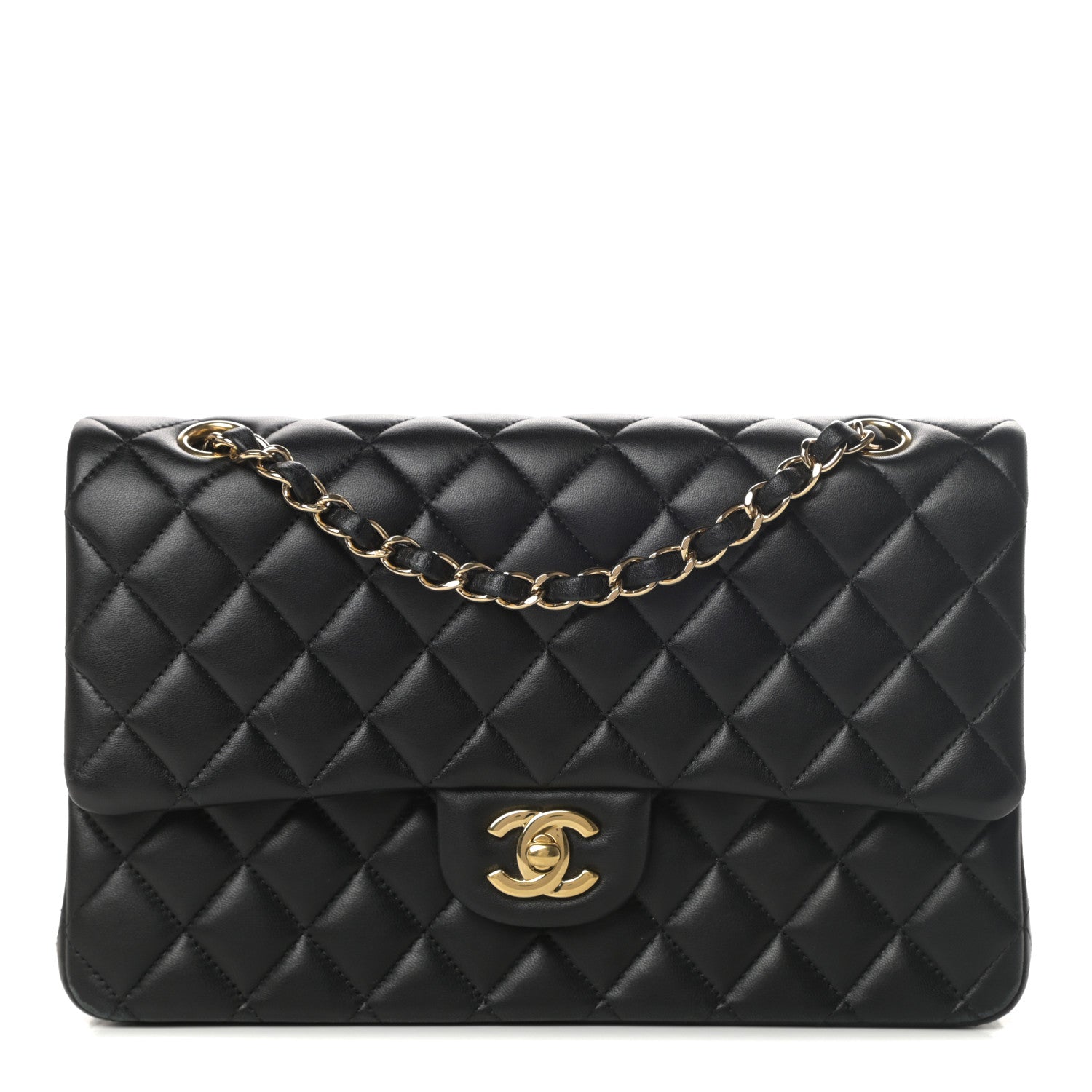 Chanel Lambskin Quilted Medium Double Flap Black 1 of 17