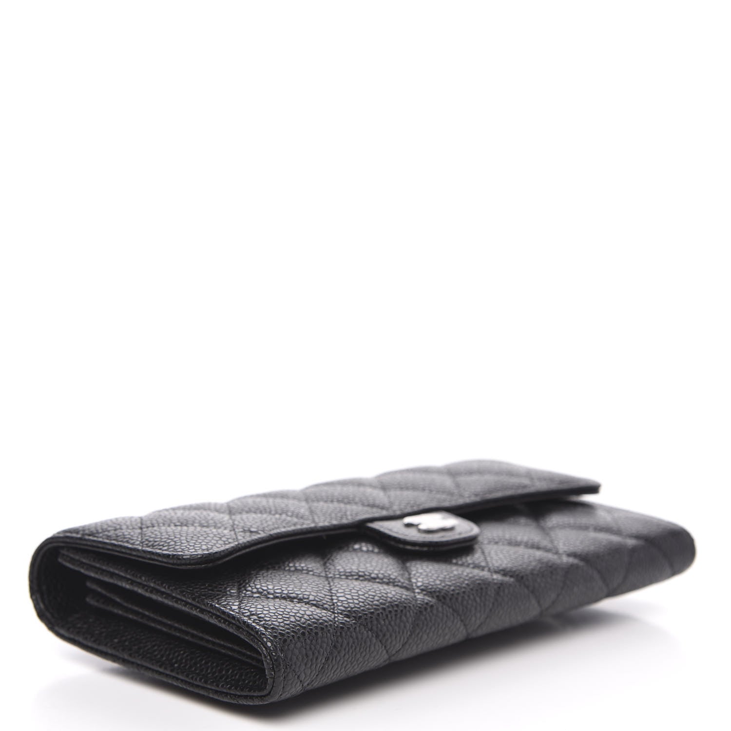 Chanel Caviar Quilted Large Gusset Flap Wallet Black 4 of 11