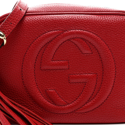 Gucci Pebbled Calfskin Small Soho Disco Bag Tabasco Red 7 of 10