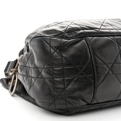 Christian Dior Lambskin Cannage Drawstring Bag Black 9 of 11