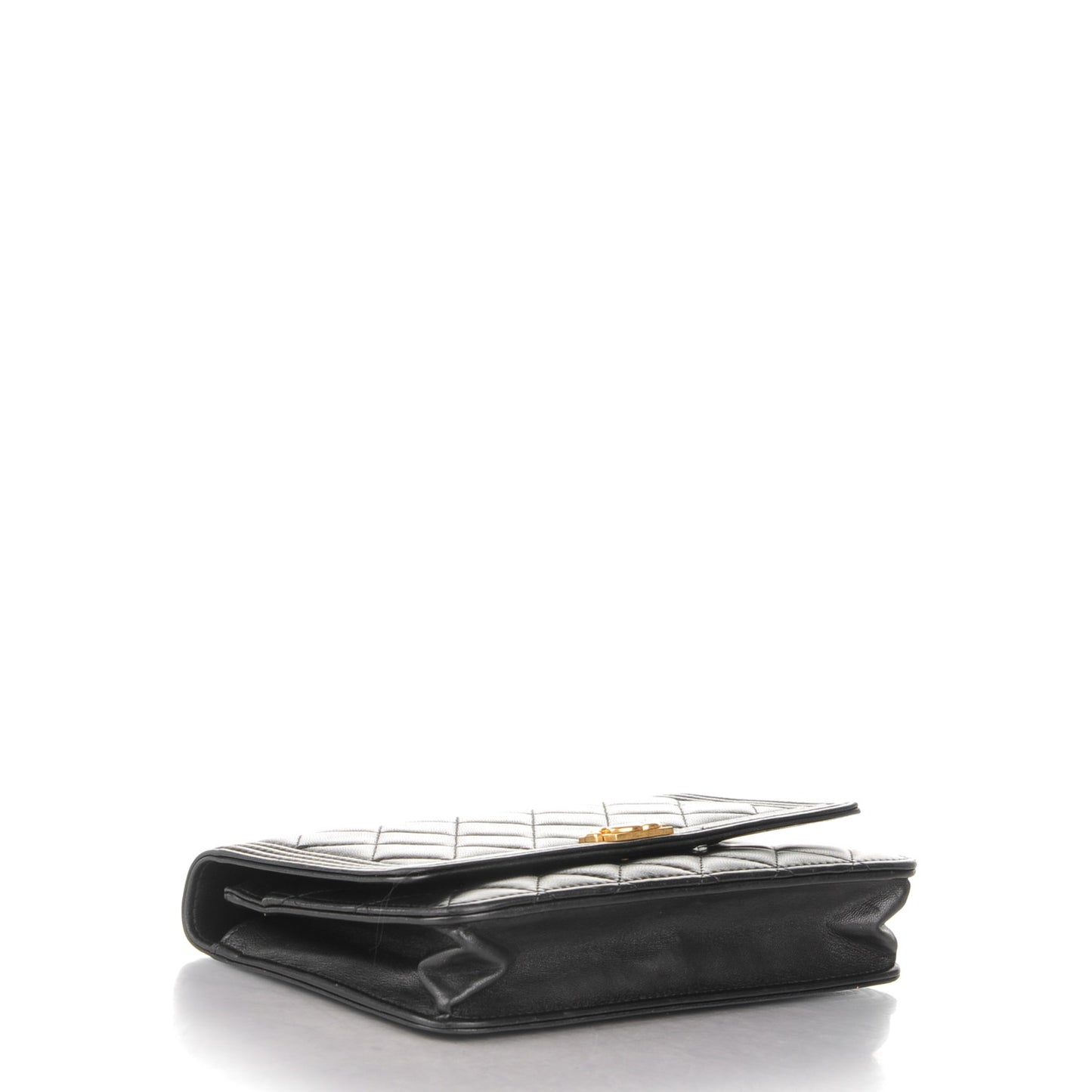 Lambskin Quilted Boy Wallet On Chain WOC Black