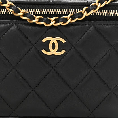 Chanel Lambskin Quilted Small Top Handle Vanity Case With Chain Black 8 of 11