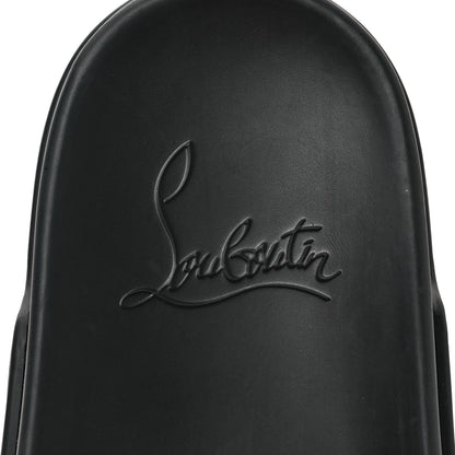 Christian Louboutin Calfskin Studded Pool Fun Platform Flat Slide Sandals 40 Black 8 of 9