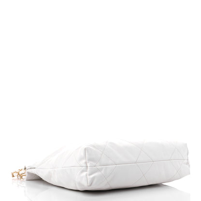 Chanel Shiny Calfskin Quilted Small Chanel 22 White 5 of 12