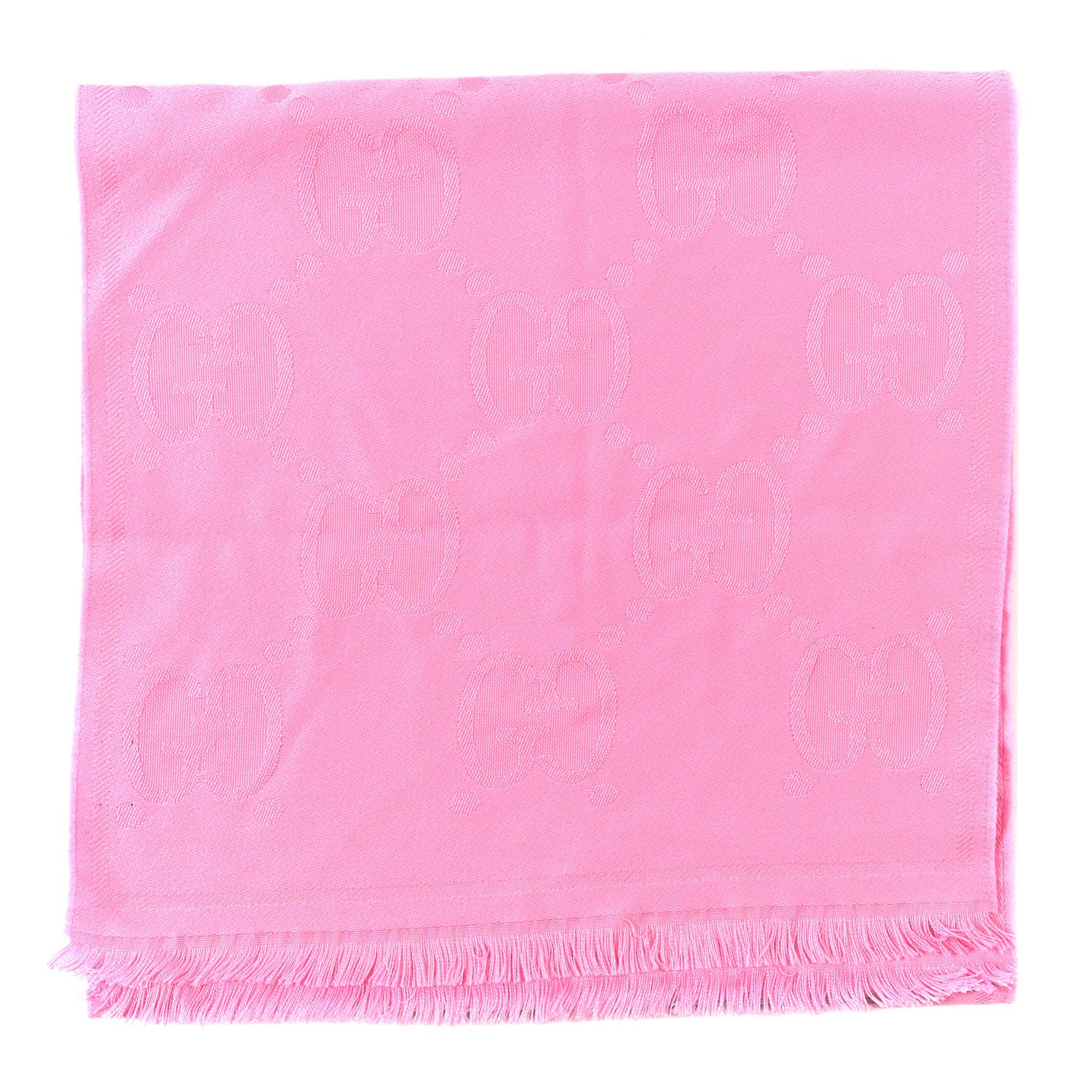 Gucci Wool Jacquard Monogram Jumbo GG Lady Nest Scarf Roseate 1 of 4