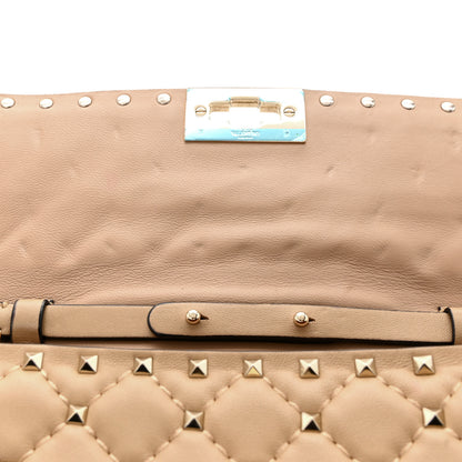 Valentino Garavani Nappa Rockstud Spike Wallet On Chain Camel Rose 10 of 10