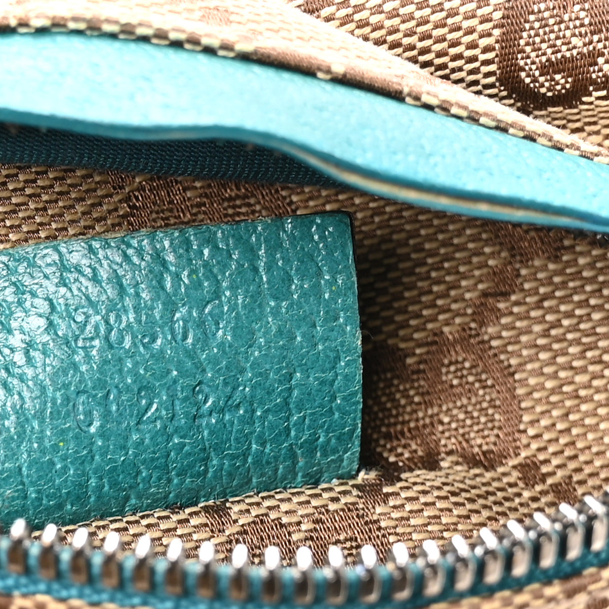 GG Monogram Web Double Pocket Belt Bag Turquoise