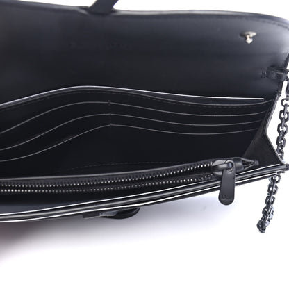 Christian Dior Ultra Matte Calfskin Saddle Chain Wallet Pouch Black 5 of 10