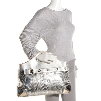 Gucci Python Romy Medium Tote Silver 2 of 9