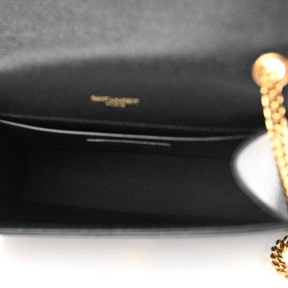 Saint Laurent Grain De Poudre Small Monogram Kate Satchel Black 5 of 13