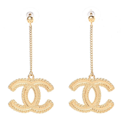 Chanel CC Drop Earrings Matte Gold 1 of 5