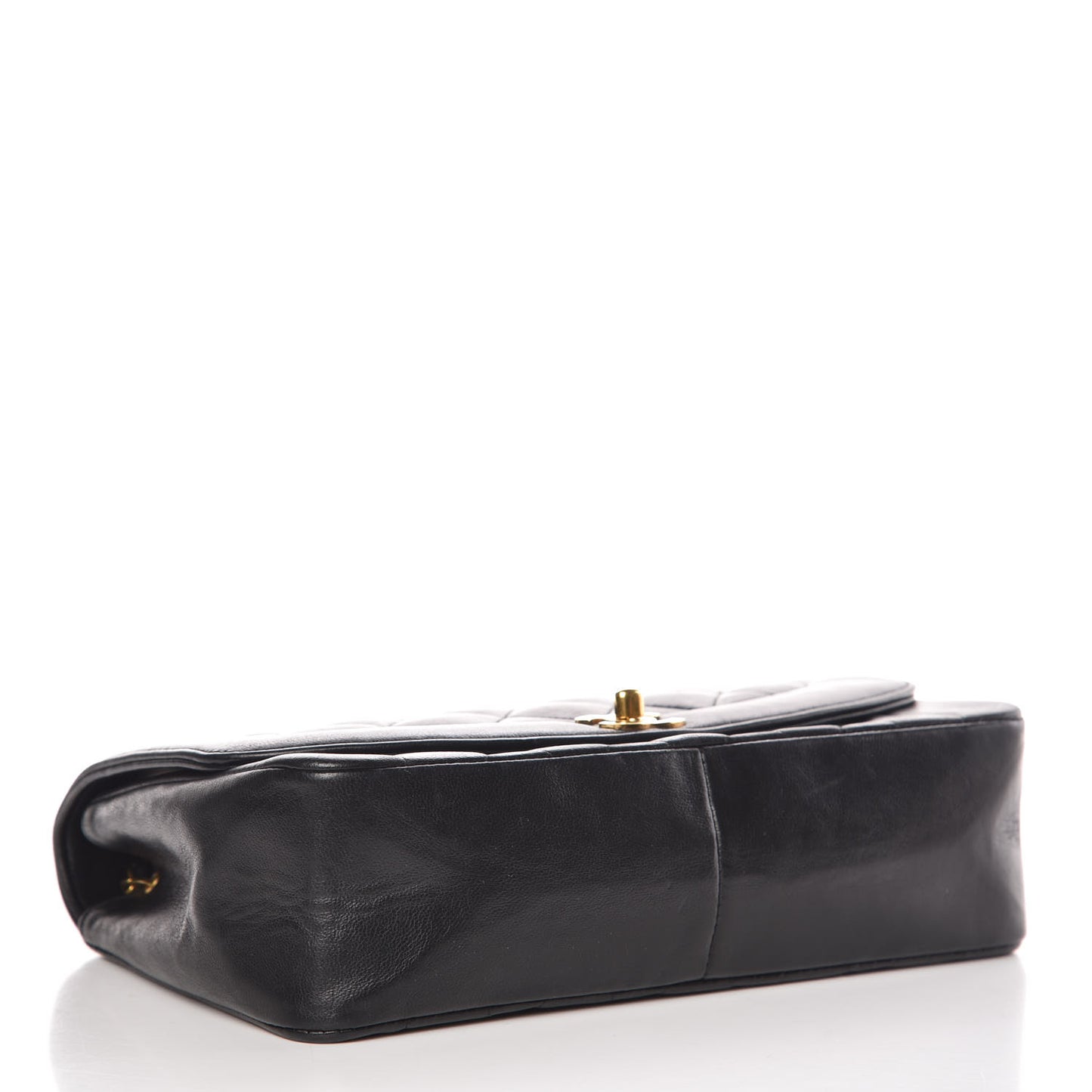 Lambskin Quilted Medium Single Flap Black