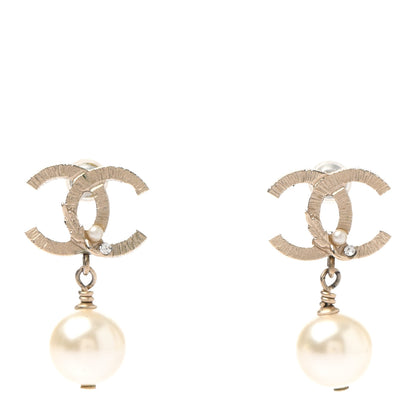 Chanel Pearl CC Drop Earrings Gold 1 of 5