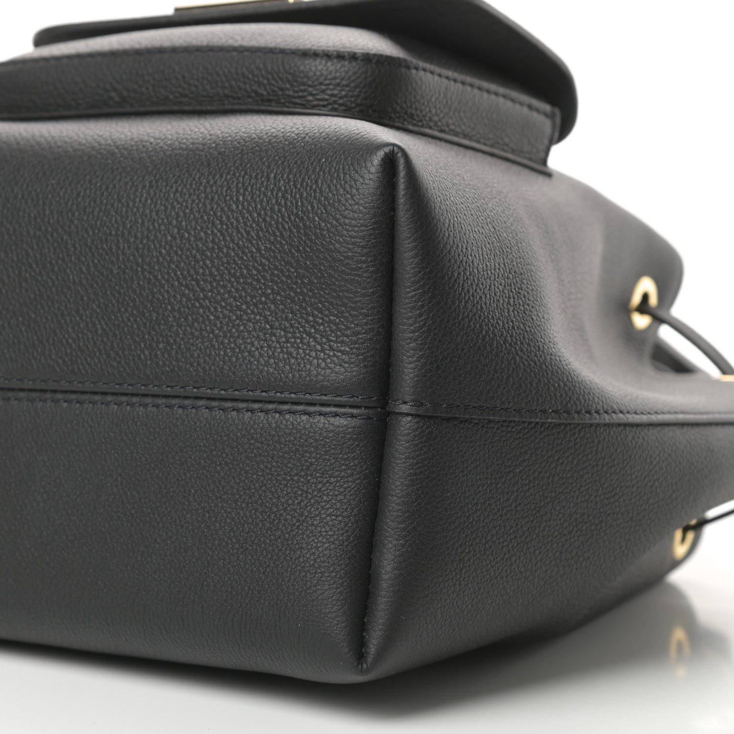 Louis Vuitton Calfskin Lockme Bucket MM Black 7 of 11