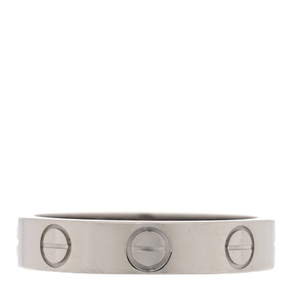 Cartier 18K White Gold 3.5mm LOVE Wedding Band Ring 48 4.5 1 of 5