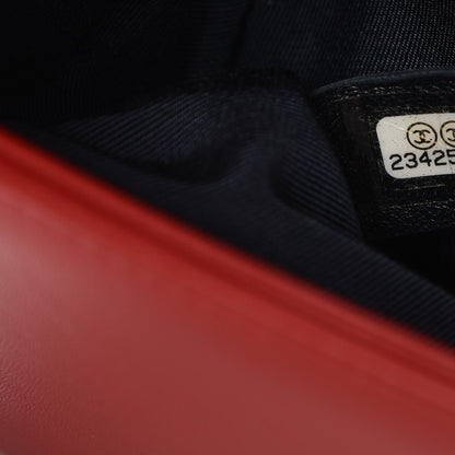 Chanel Calfskin Chevron Quilted Medium Boy Flap Red 7 of 8