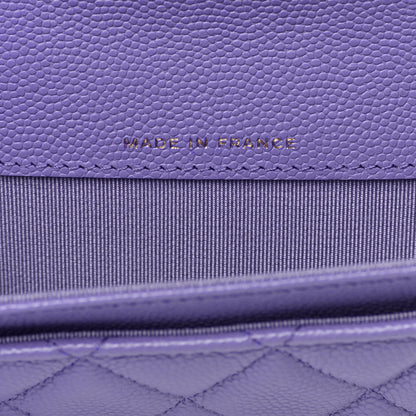 Chanel Caviar Quilted Flap Card Holder Wallet Purple 7 of 12