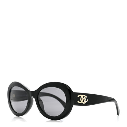 Chanel Acetate Polarized CC Sunglasses 5468-B-A Black 1 of 8